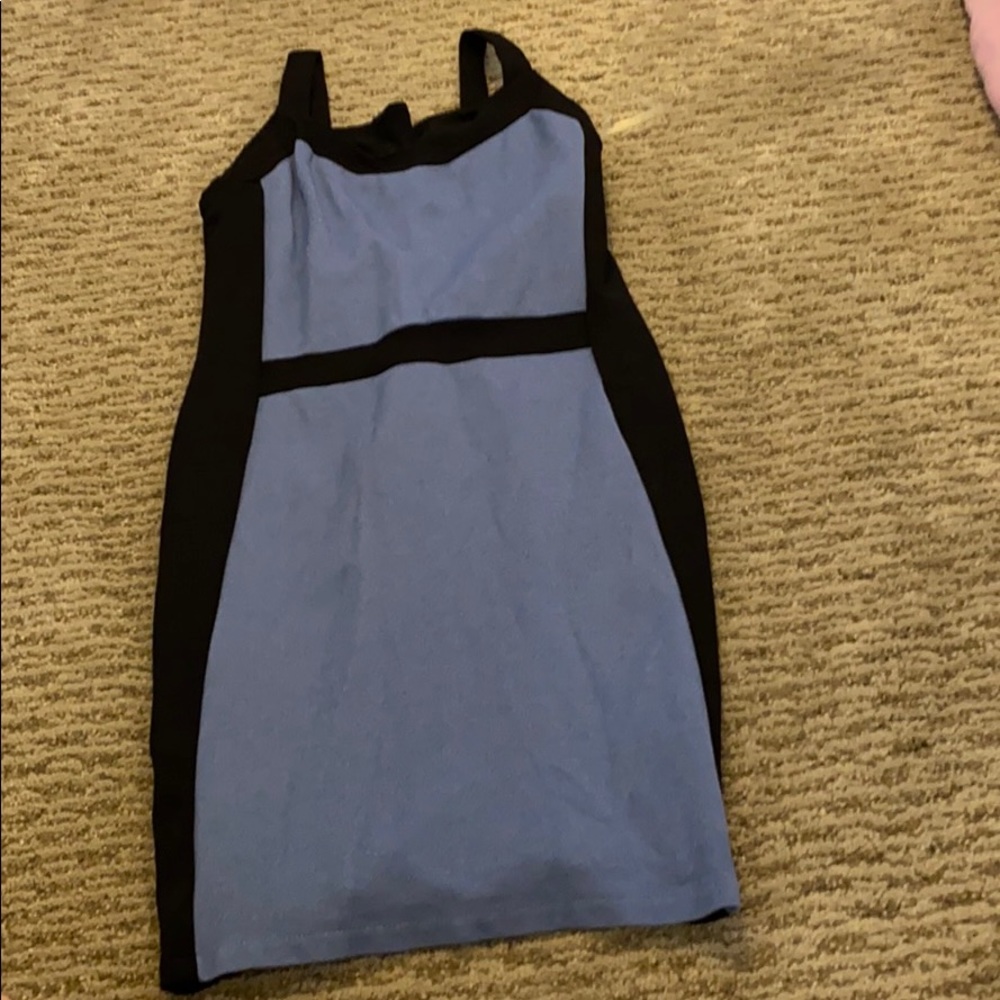 Blue and black tight dress